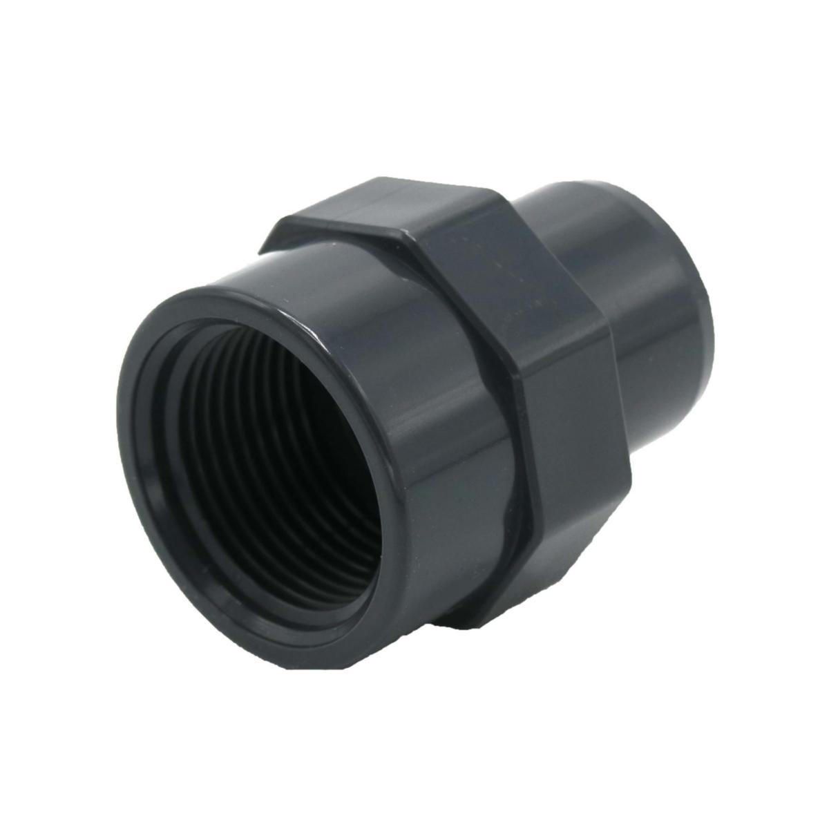 PVC-overgang – 50/40 mm × 1¼″ innvendig gjenge