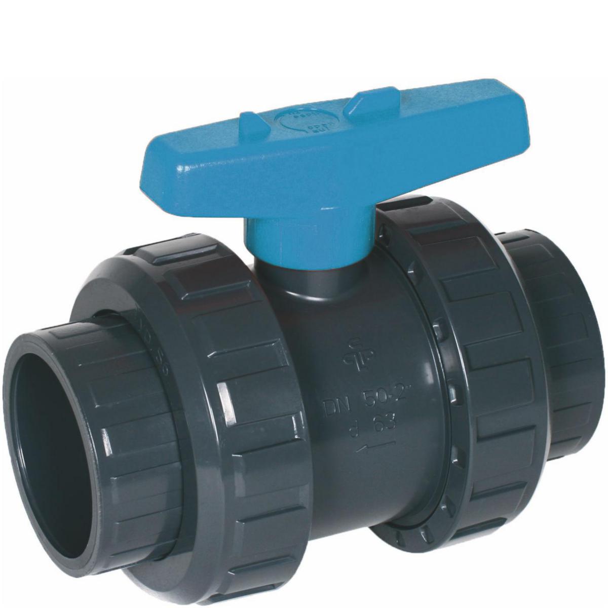 Avstengningsventil i PVC – 63 mm, PN16