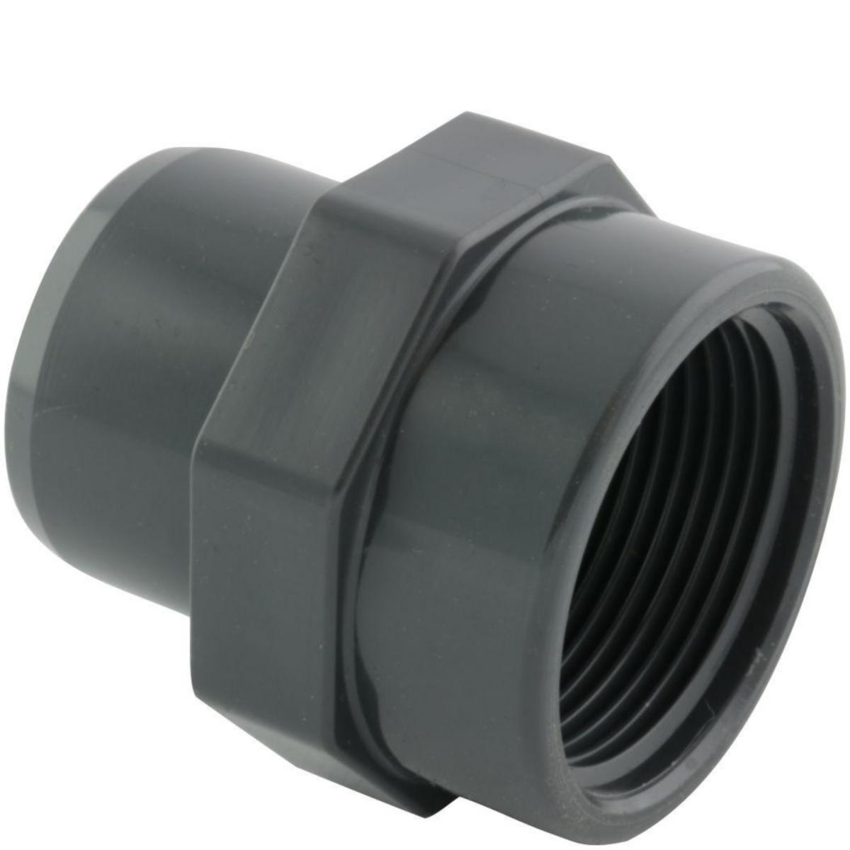 PVC-overgang – 63/50 mm × 2″ innvendig gjenge