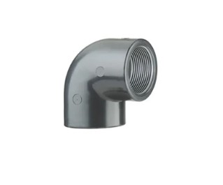 PVC-vinkel 90° – 63 mm × 2″, innvendig gjenge